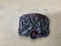 1987 Anheuser Busch Hook & Ladder Belt Buckles This Buds For You – NIB