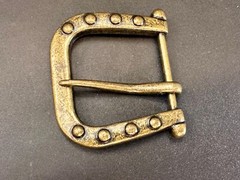 Replacement Brass Tone Studded Theme Harp Shaped Vintage Belt Buckle