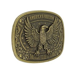America&rsquo;s Freedom 2nd Amendment Eagle Belt Buckle Antique Bronze Fits 1.5&Prime; Belts