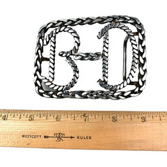 Vintage Unbranded Handmade Braided B-D B & D BD Metal Belt Buckle