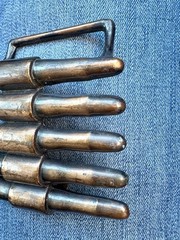 FAUX Bullet Copper Tone Metal Belt Buckle Ammunition Guns Military