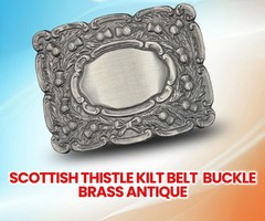 AAR Scottish Highland Piper Thistle Design Kilt Belt Buckle Antique Finish