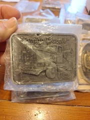 NIP Bandag Bandit Belt Buckle Pewter Colored Metal Brand New