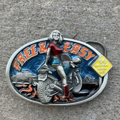 Free & Easy « Slippery When Wet » Tanside Belt Buckle 1992 Dragon Collection B28
