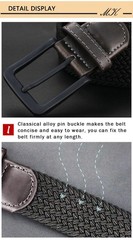 MaiKun Men&rsquo;s Canvas Tactical Belt Military Web Belt Elastic Metal Buckle Jeans