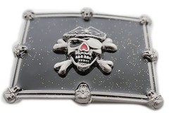 NEW Men Women Buckle Silver Skulls Skeletons Black Pirate Death Square Punk Rock