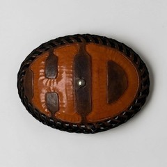 Vintage Harley Davidson Belt Buckle Leather Hand Tooled HD USA Western