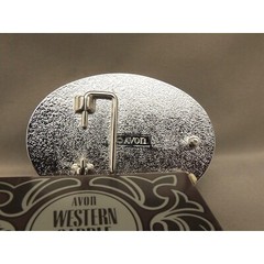 Avon Western Saddle Belt Buckle Silver Fits Belt Size Up To 1 1/2&Prime;