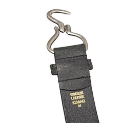 Hook Buckle Leather Belt Medium 31-35 Black Grunge Utility Streetwear Punk