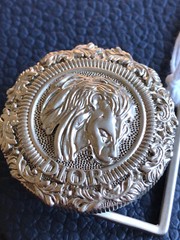 NIB RARE Peter Doig for DIOR ruthenium 35mm belt buckle lion head collectible