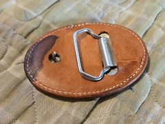 ILLINOIS Brown Leather Belt Buckle