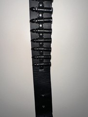 Vintage Style Heavy Metal Bullet Belt with Buckle – Real Leather – 41.5 Inch