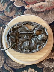 Flying Eagle Belt Buckle USA Made Silver Tone Excellent C+J Vintage 1990s