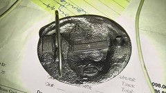 NH07102 VINTAGE 1990 **AMERICAN BALD EAGLE** PEWTER SISKIYOU BELT BUCKLE