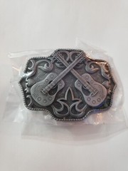 Vintage Style Western Country Music Cowboy Cowgirl Guitar Belt Buckle