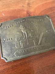 Wells Fargo Belt Buckle Wall Street NYC Brass Tiffany Bank Security Watch Dog
