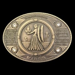 VIRGO HOROSCOPE ZODIAC MERCURY SIGN METAL BELT BUCKLES