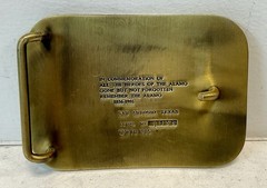 Vintage 1985 Four Heroes Of Alamo Brass Belt Buckle Limited Edition NWOB RARE