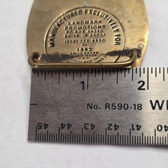 Vintage DIA Denver Airport Construction Safety Belt Buckle Anacortes Brass 1992