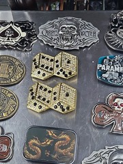 Vintage LOT OF 17 belt buckles 2000s Chrome BRASS metal Some New Some Older LotF