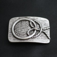 Belt Buckle Sailor Knot in Antique Silver – Maritime Knot Buckle