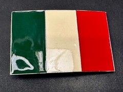 Italian Flag Italy Pride – Enameled Green White Red Patriotic Belt Buckle