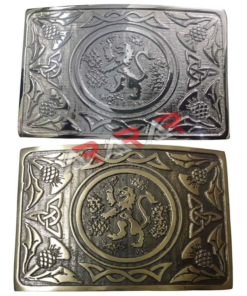 Scottish Buckle kilt Lion Rampant Kilts Belt Buckle Chrome Antique Finish AAR