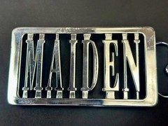 Iron Maiden Music Rock Band 70s 80s Silver Block Letters Belt Buckle