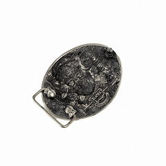 Sugar Skull woman german silver belt buckle, Santa Muerte Skull El Día de Muerte