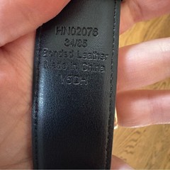 Original Penguin Tan black Leather Belt with Silver Buckle reversible 34/85