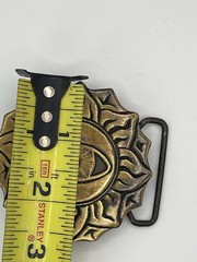 Vintage 1981 Willow Tree Mystic Eye Sun Belt Buckle Brass Tone 2.5”