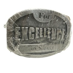 Vintage NOS For Excellence In Safety Lab Safety Supply Pewter Tone Belt Buckle