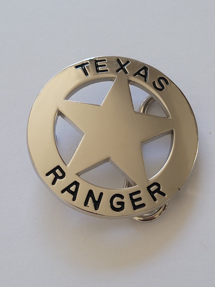 Texas Ranger Badge Belt Buckle – Silver Finish Western 1.75&Prime; Belt Buckle