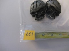 Double Skull Belt Buckle Silver and Black Heavy Metals Buckles Co. 127