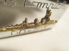 USS. COMPTON DD-705 METAL & BRASS NAVAL BELT BUCKLE