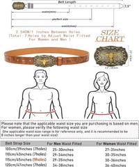 Western Cowboy-Belts for Men Big-Buckle Longhorn-Bull PU-Leather Rodeo Cowgir…