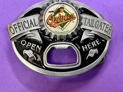 Official Tailgater Baltimore Orioles MLB Siskiyou Belt Buckle & Bottle Opener