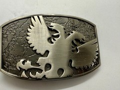 Eagle Phoenix Bird Spreading Wings Multi Layer Silver Color Belt Buckle
