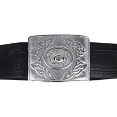 Celtic Oval Chrome Kilt Belt Buckle