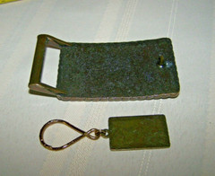 Brass Relief American Eagle spanned wings & mountains Belt Buckle and Key Chain