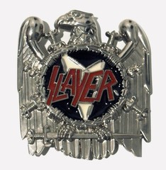 Slayer Belt Buckle Black & White Silver Enamel Metal Belt Buckle