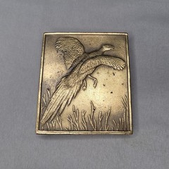 Bergamont Pheasant Game Bird Belt Buckle Men Gold Brass Western Hunting Wildlife
