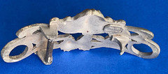Vintage 1971 Pewter Art Deco Nouveau Face Peace Hippy Love Belt Buckle