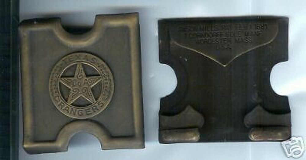 1881 ANSON MILLS TEXAS RANGERS POLICE BRASS BELT BUCKLE