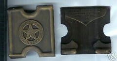 1881 ANSON MILLS TEXAS RANGERS POLICE BRASS BELT BUCKLE