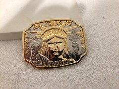 100 YEARS STATUE OF LIBERTY 1884-1984 BELT BUCKLE