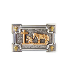Nocona® Men&rsquo;s Smooth Edge Praying Cowboy Rectangle Buckle 37032