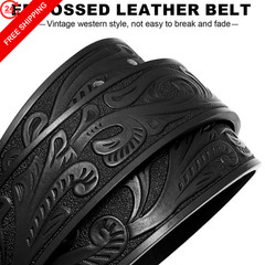 LALATCH Cowboy Belts for Men XS 28&Prime;-32&Prime; Waist, Silver Bull Buckle/ Black