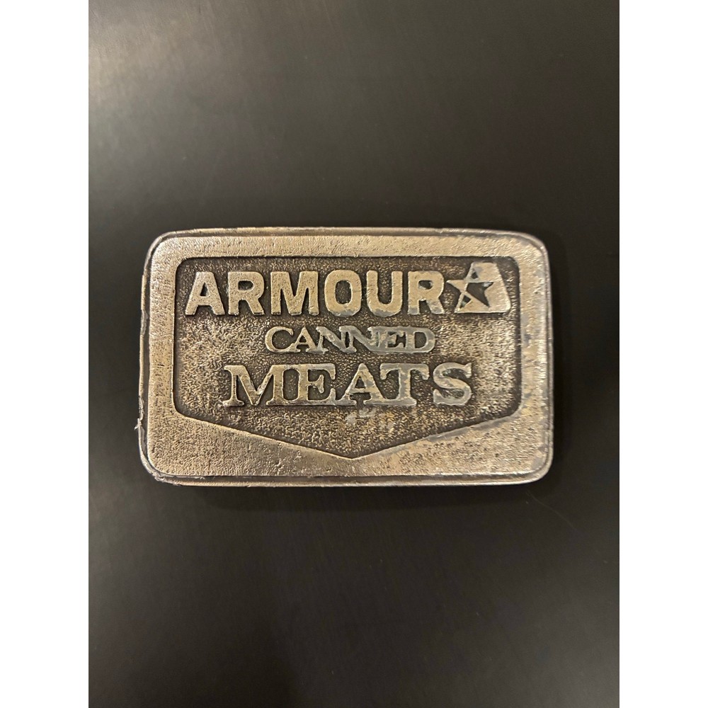 Vintage 1976 Armour Canned Meats Belt Buckle James Lind Wyoming Studio Art Works