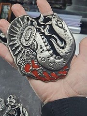 Vintage LOT OF 15 Belt buckles 2000s Chrome SKULLS metal SNAKE DRAGON LotD